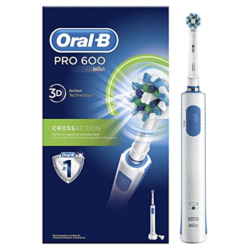 Oral-B Pro 600 Electric Toothbrush With Cross Action Bristles, Rechargeable