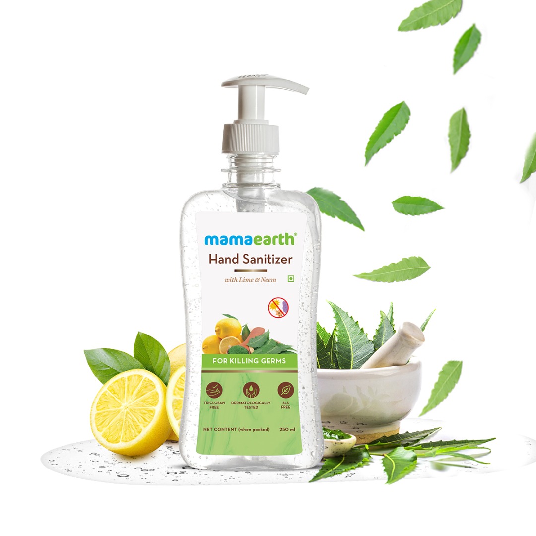 MamaEarth Hand Sanitizer with Lime & Neem for Killing Germs