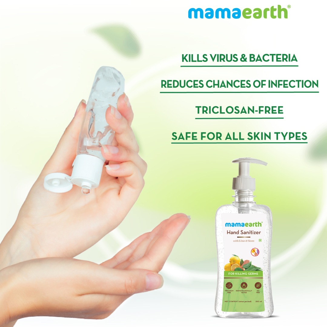MamaEarth Hand Sanitizer with Lime & Neem for Killing Germs