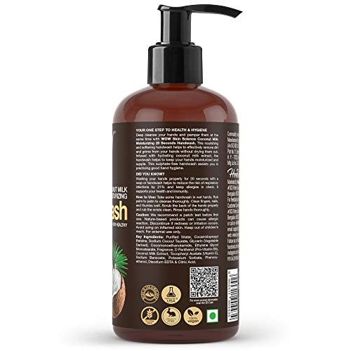 WoW Coconut Milk Moisturizing Handwash, 20 Seconds