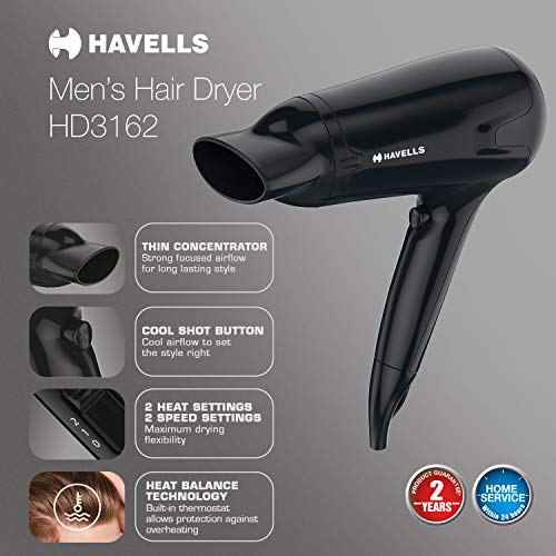 Havells Mens Hair Dryer with Thin Concentrator - HD3162