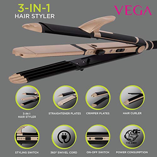 Vega 3 in 1 Hair Straightener- VHSCC-01