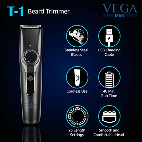 Vega T-1 Beard Trimmer - Cordless & Usb Charging