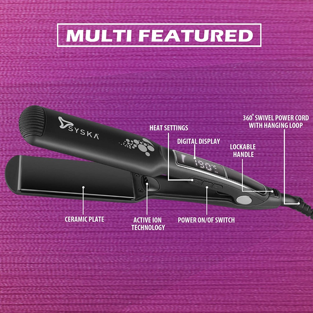 Syska KeratinPlus Ionic HS2020 Hair Straightener with Display