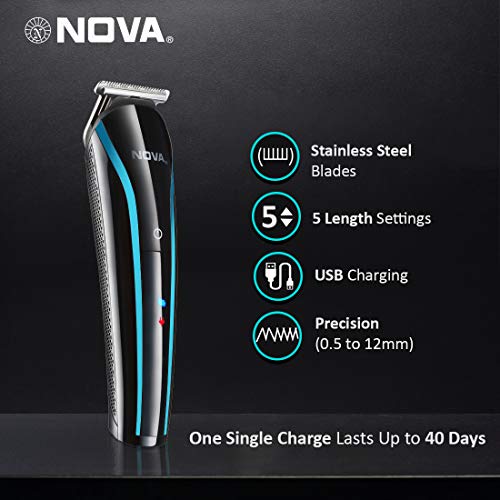 Nova NHT 1073 USB Rechargeable and Cordless Hair Clipper for Men