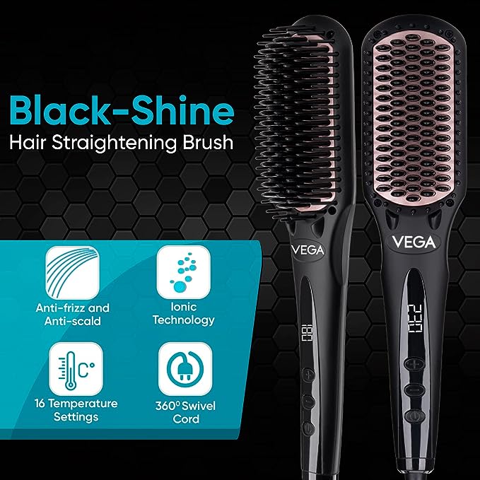 Vega Hair Straightener Brush With Ionic & Thermoprotect Technology Vhsb-04