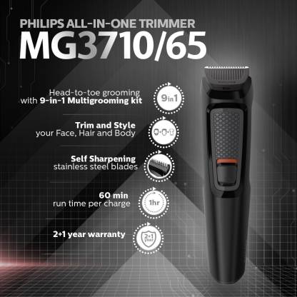 Philips Multi Grooming Kit Mg3710/65 9-In-1 Trimmer For Men