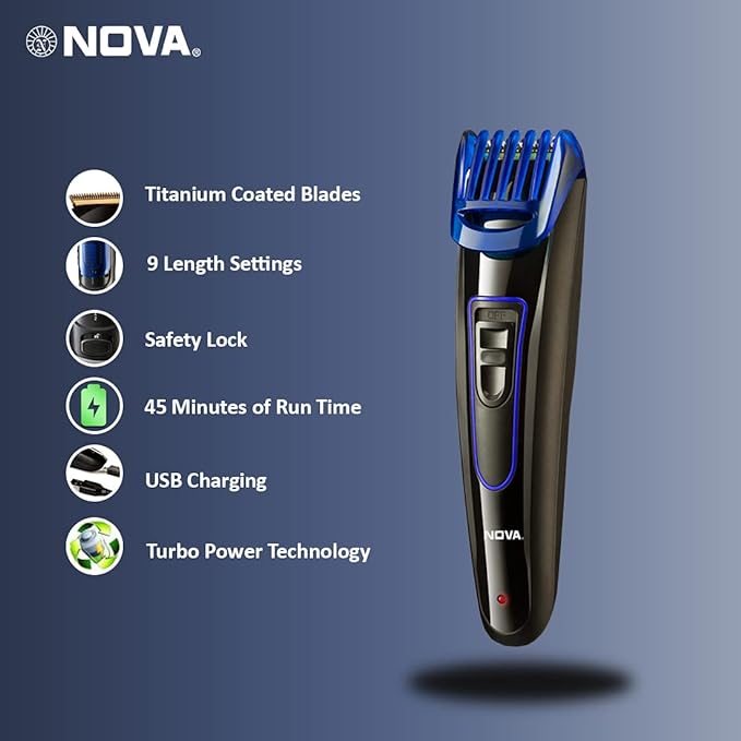 Nova Nht-1071 Titanium Coated Cordless Trimmer