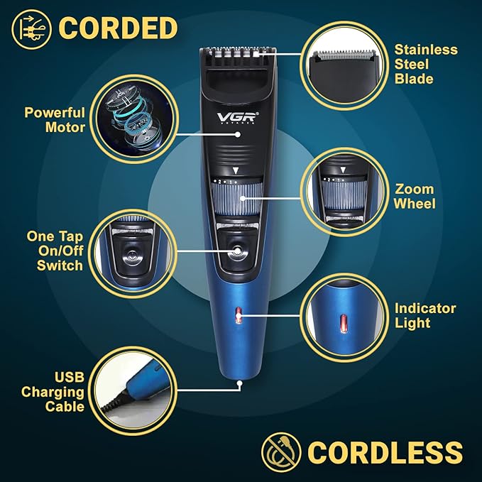 Vgr V-052 Professional Hair Cordless Beard Hair Trimmer