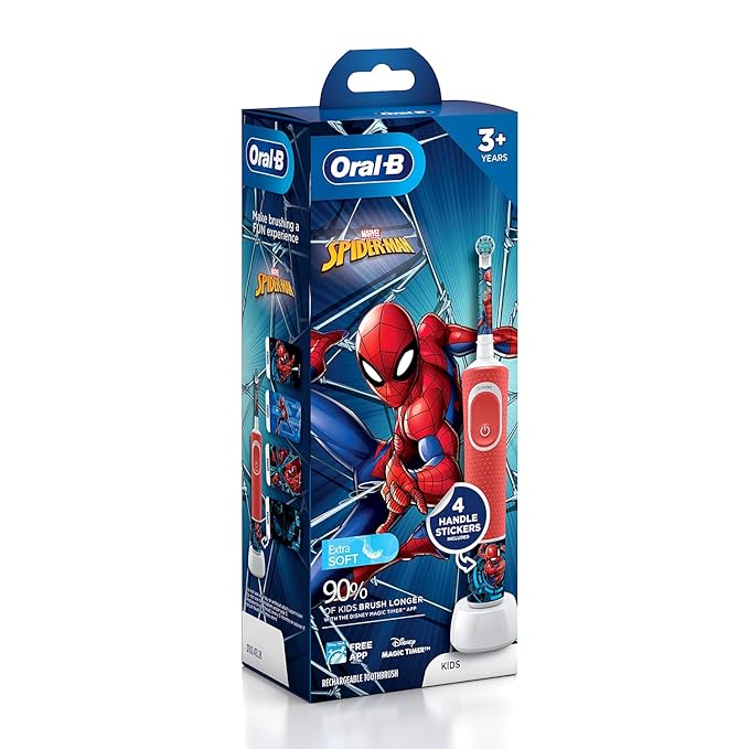 Oral B Kids Electric Rechargeable Toothbrush, Featuring Spider Man