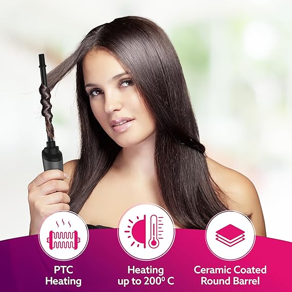 Agaro HC-8001 Chopstick Hair Curler with 10 mm Barrel & PTC Heating Technology