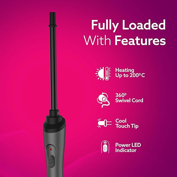 Agaro HC-8001 Chopstick Hair Curler with 10 mm Barrel & PTC Heating Technology