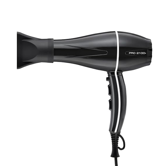 Ikonic Pro 2100+ Hair Dryer 2000W, Black, 3 heat and 2 speed settings