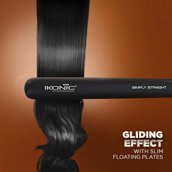 Ikonic Simply Straight Hair Straightener for Women Super Slim Rose Gold 1 inch Plates