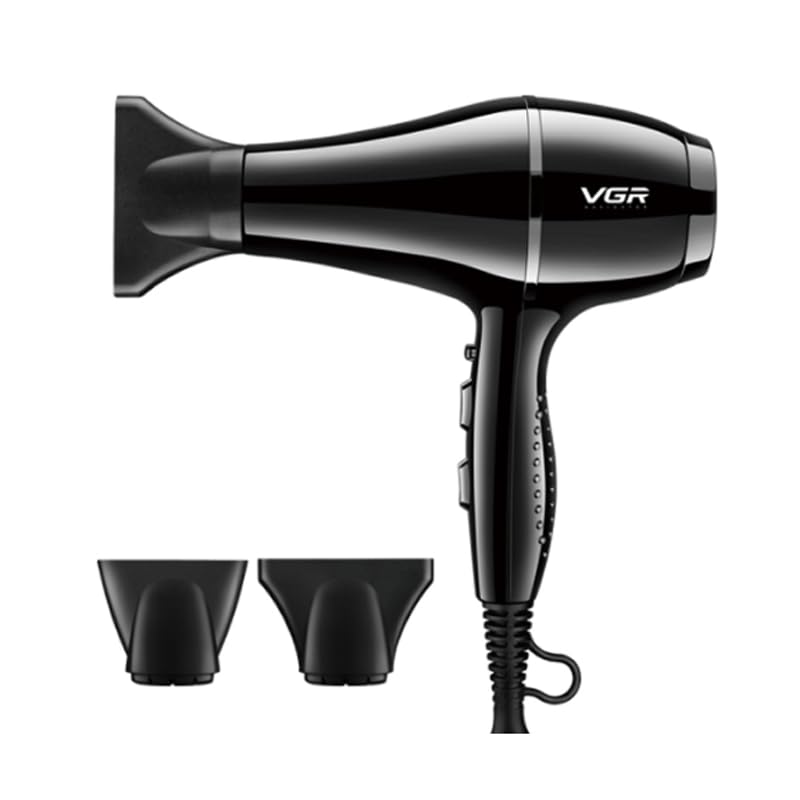 VGR V-414 Professional Hair Dryer for Men & Women, 2200W – 3 Heat & 2 Speed Settings | Overheat Protection (Black)