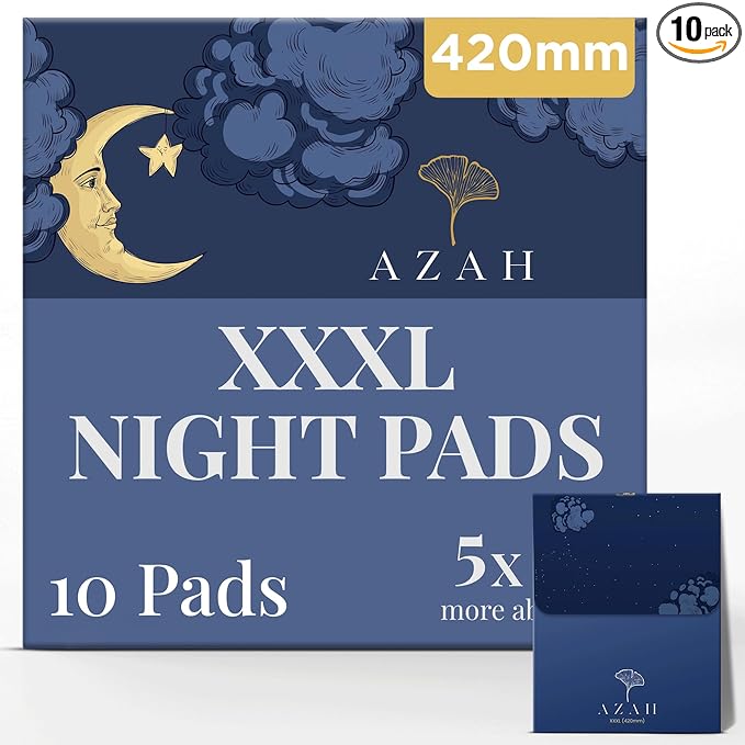 AZAH Biodegradable Sanitary Pads With Disposable Bag, Pack of 10