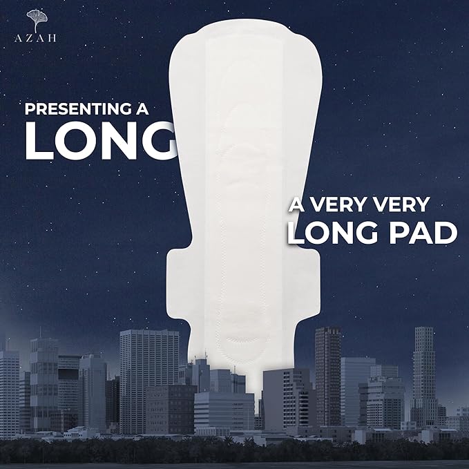 AZAH Biodegradable Sanitary Pads With Disposable Bag, Pack of 12