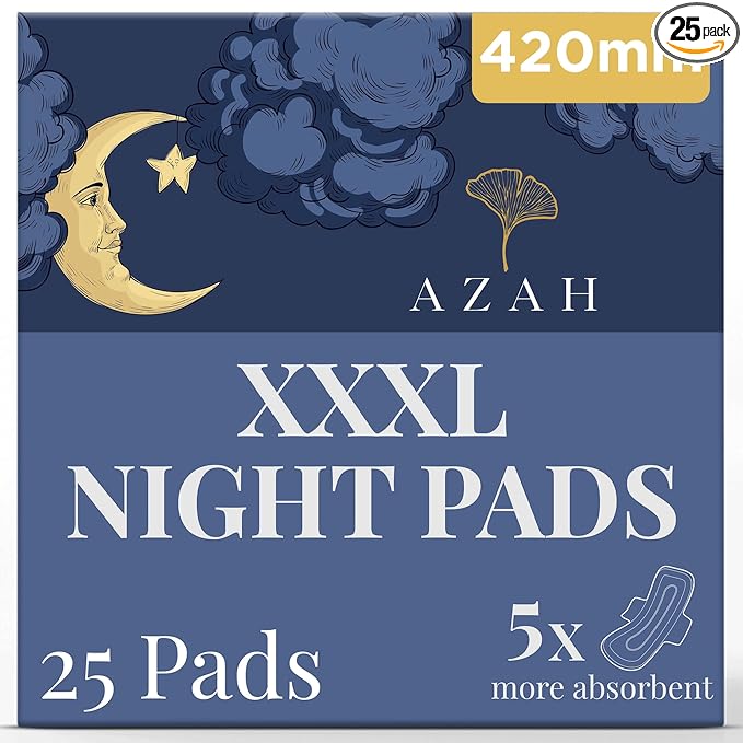 AZAH Biodegradable Sanitary Pads With Disposable Bag, Pack of 25
