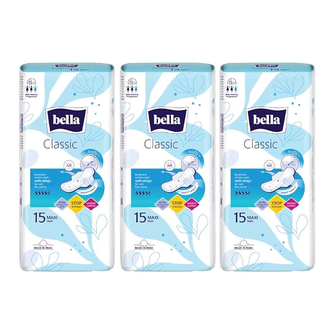 Bella Classic Maxi Softi pads for Women, Pack of 3