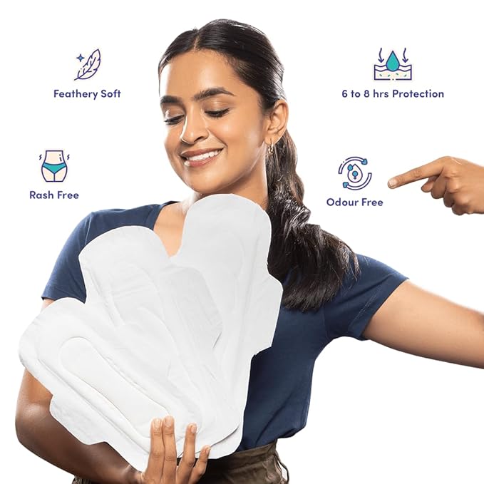 Bliss Natural Organic Sanitary Pads For Women, Pack of 34