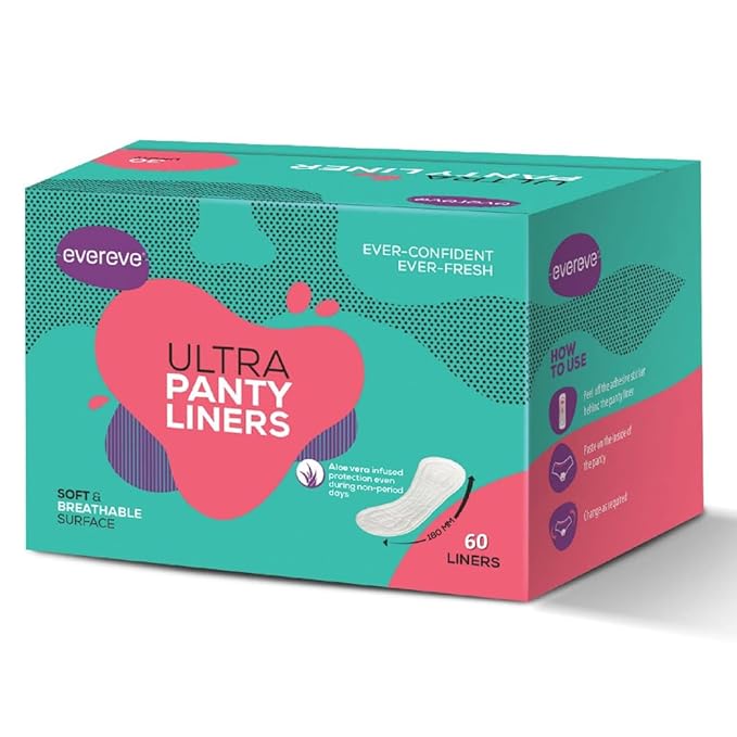 Evereve Anti-Bacterial Panty Liners for Women, Pack of 60