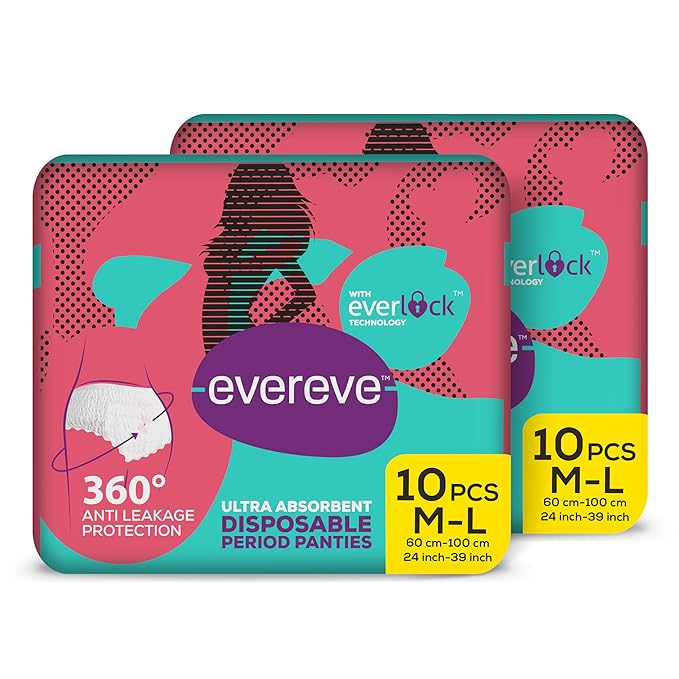 EverEve Ultra Absorbent Disposable Period Panties, Pack of 2