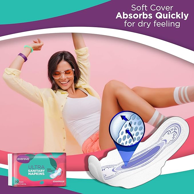 Evereve Ultra Sanitary Napkin/Pad, Pack of 3