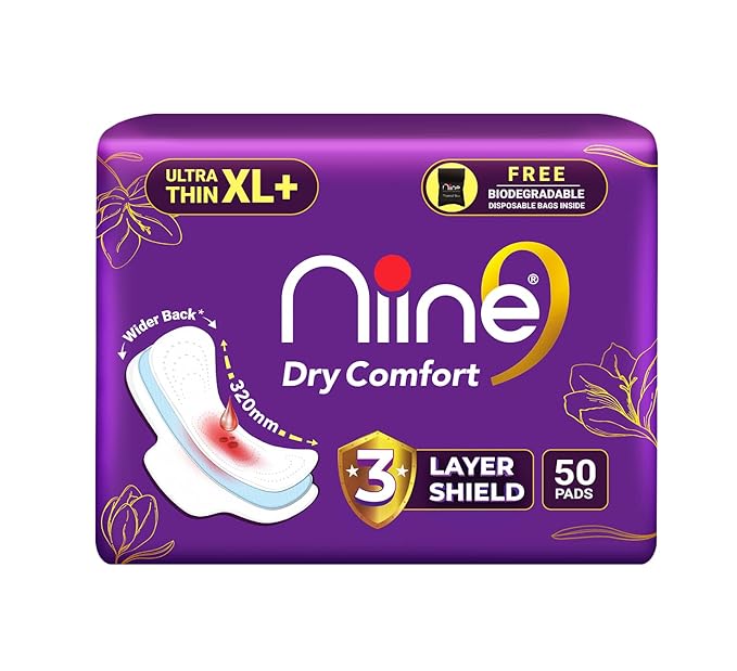 NIINE Dry Comfort Ultra Thin XL+ Sanitary Napkins for Heavy Flow