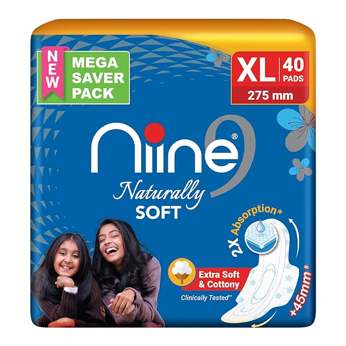 NIINE Naturally Soft XL Sanitary Pads, Pack of 1
