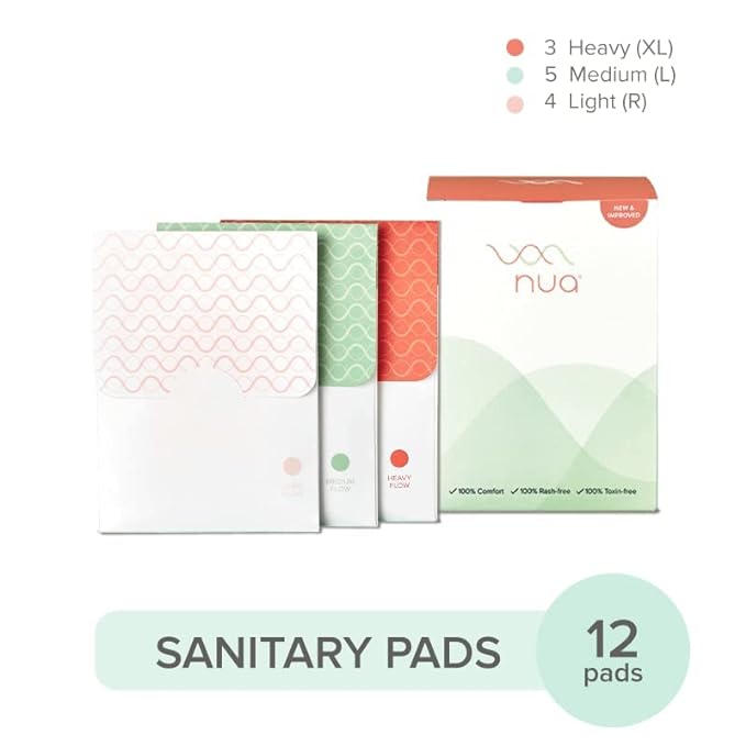 Nua Ultra-Safe Sanitary Pads For Women, Pack of 12