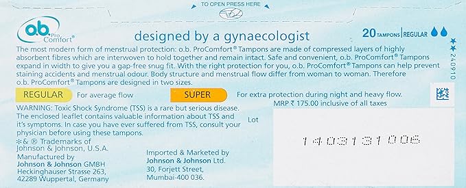 Ob ProComfort Tampons - Regular, Average Flow