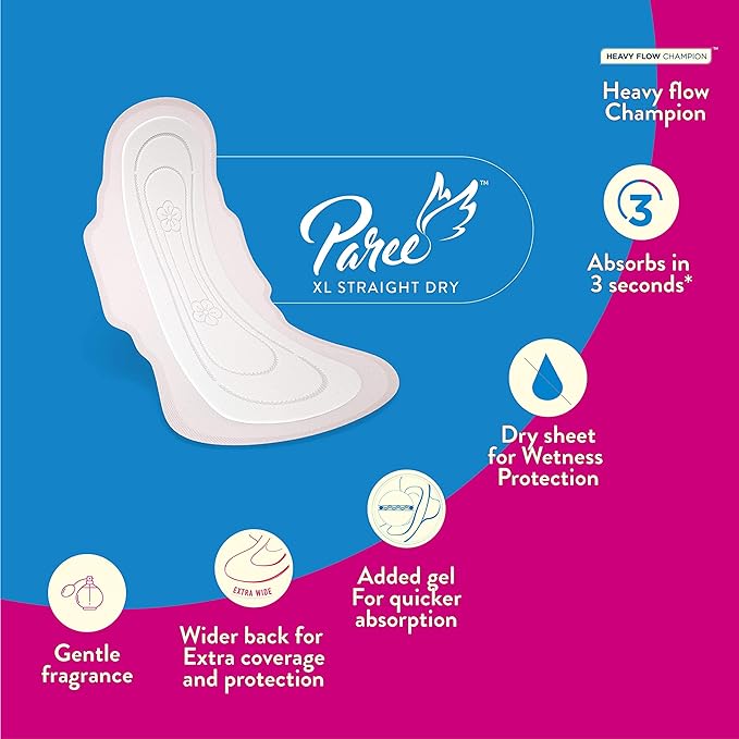 Paree Dry Feel Sanitary Pads For Women, Pack of 2