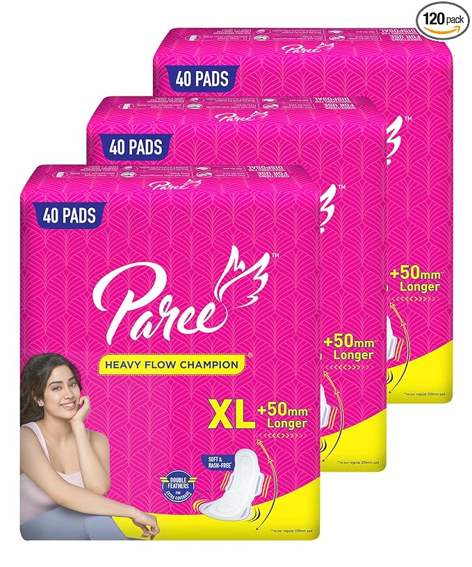 Paree Soft & Rash Free Sanitary Pads for Women, Pack of 3