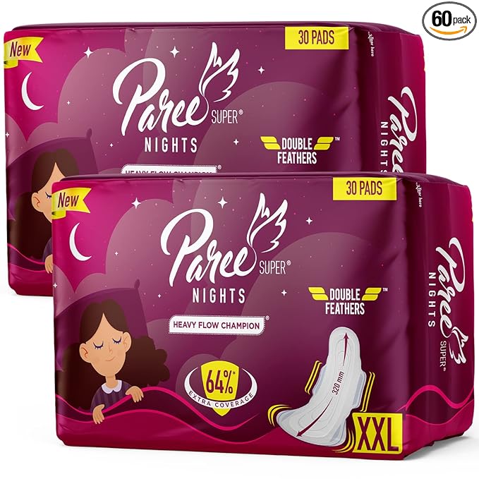 Paree Super Nights Sanitary Pads for Women, Pack of 2