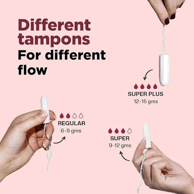 Pee Safe 100% Organic Cotton Tampons Super Plus, Pack Of 16