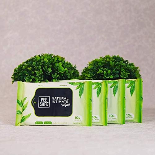 Peesafe Natural Intimate Wipes, Pack of 4