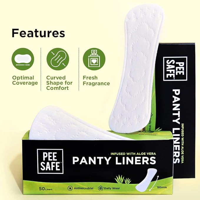 PEESAFE Panty Liners For Women Daily Use with Aloe Vera, Pack of 2