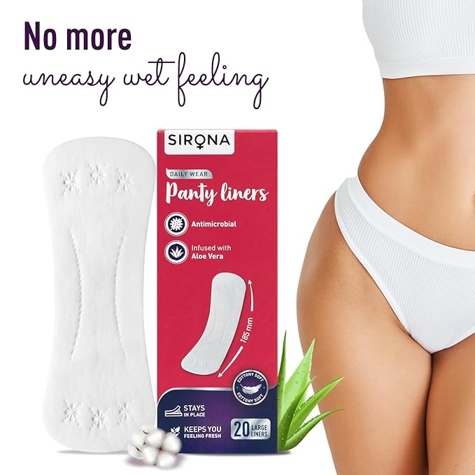 Sirona Daily Use Panty Liners for Women with Aloe Vera