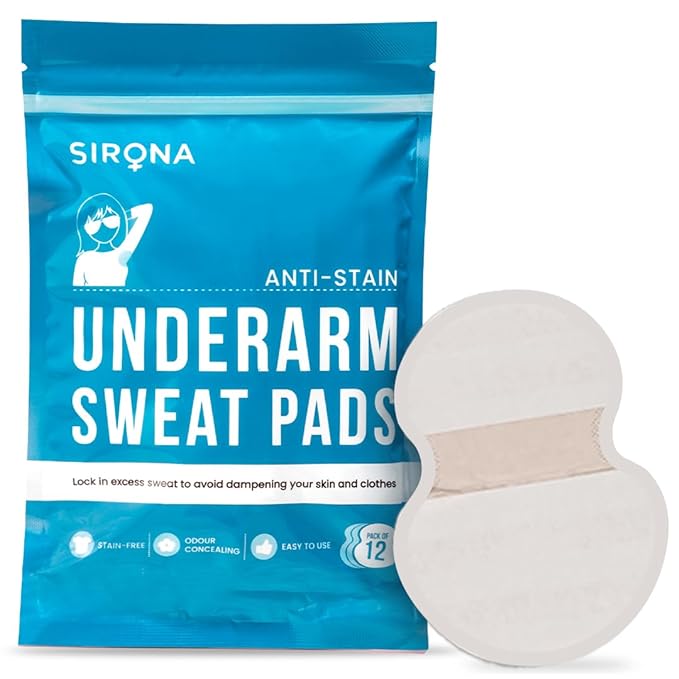Sirona Disposable Underarm Sweat Pads for Men and Women