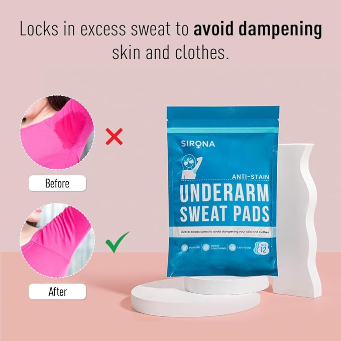Sirona Disposable Underarm Sweat Pads for Men and Women