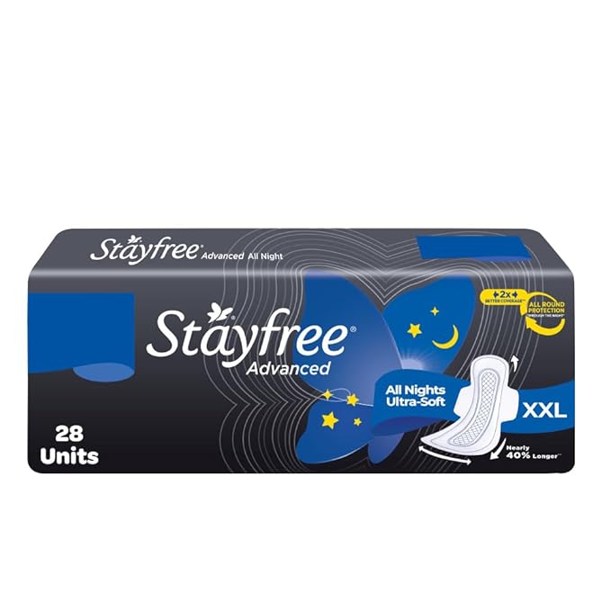 Stayfree Advanced All Night Ultra Comfort Sanitary Pads for Women