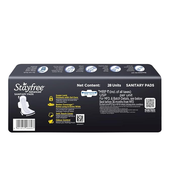 Stayfree Advanced All Night Ultra Comfort Sanitary Pads for Women