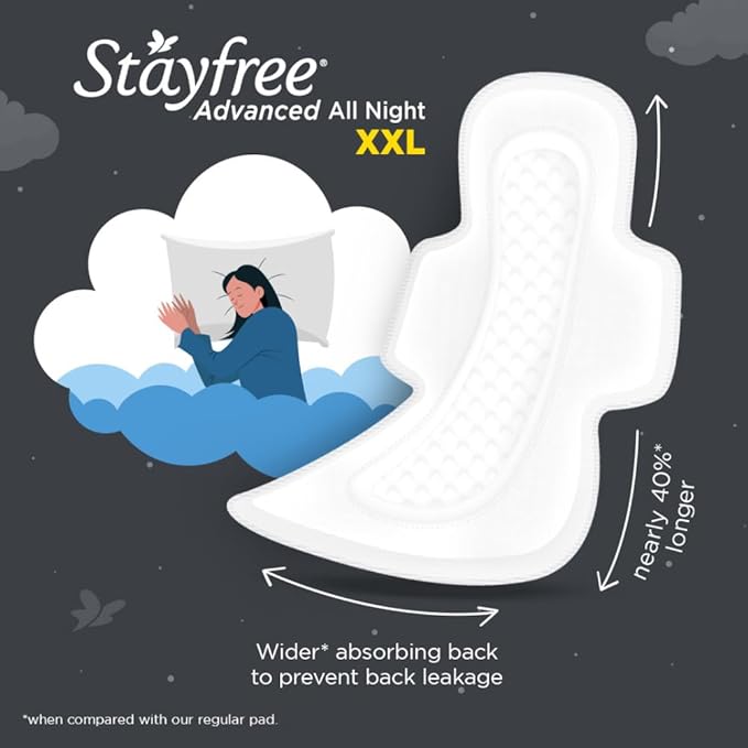 Stayfree Advanced All Night Ultra Comfort Sanitary Pads for Women