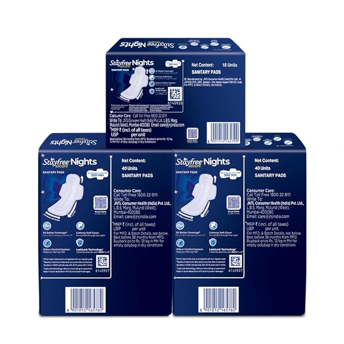 Stayfree Secure Night Sanitary Napkins for Women Combo Offer pack