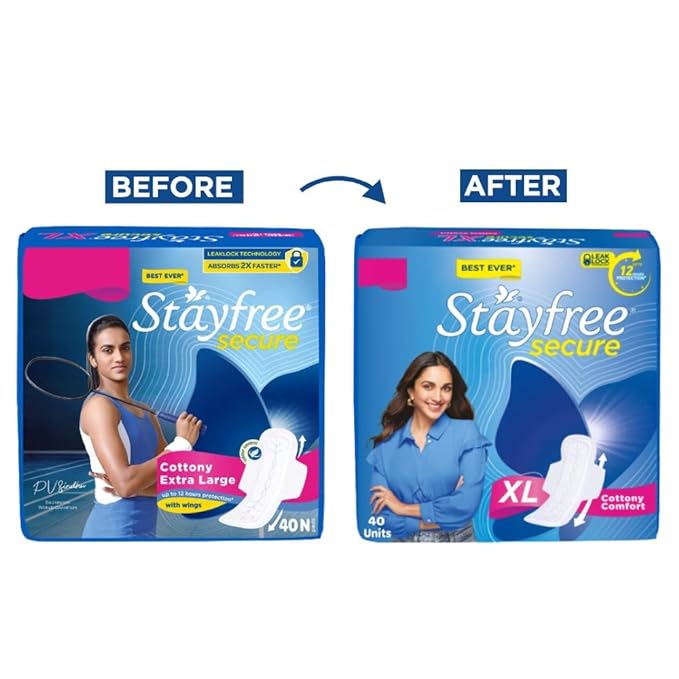 Stayfree Secure XL, Cottony Soft Sanitary Pads for Women