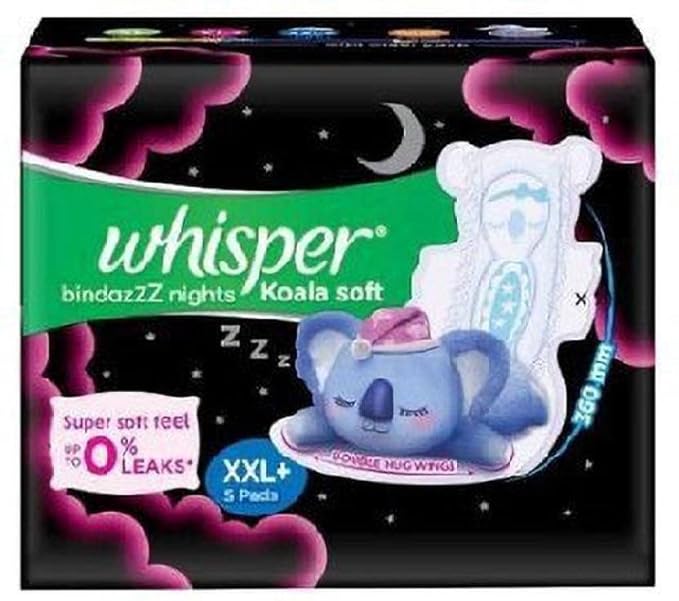 Whisper Bindazzz Night Koala Soft Sanitary Pads, Pack of 3