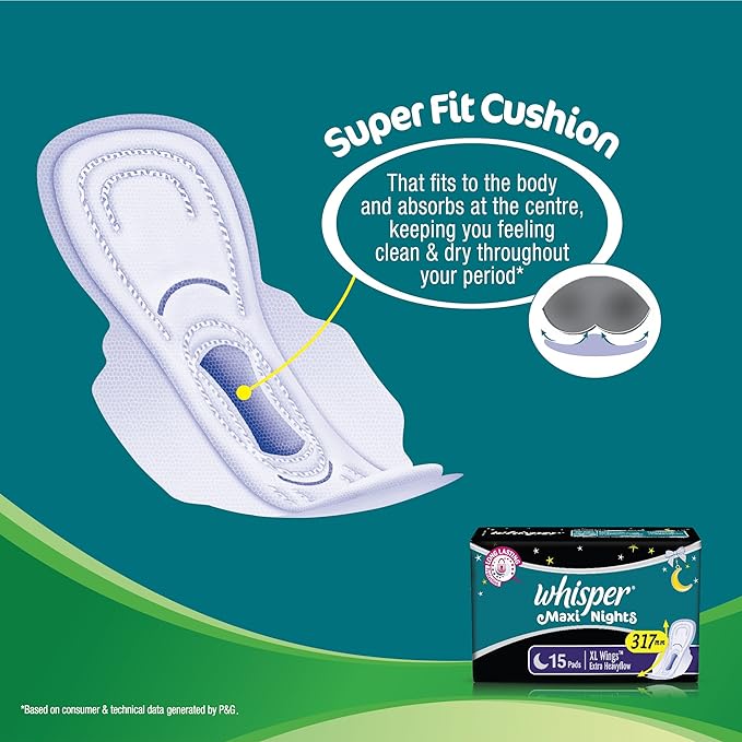Whisper Maxi Nights Sanitary Pads for Women
