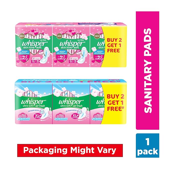 Whisper Ultra Skinlove Soft Sanitary Pads for Women, Pack of 3