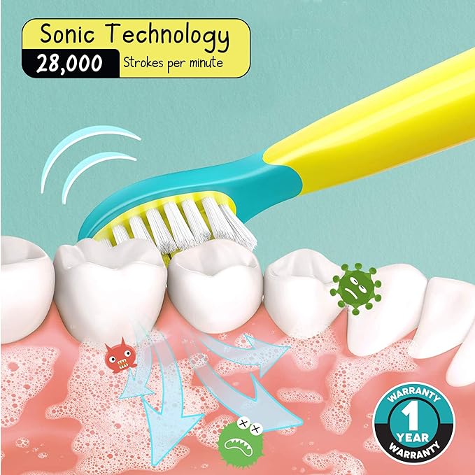 Agaro REX Sonic Electric Kids Toothbrush with 3 Brushing Modes & Rechargeable Battery