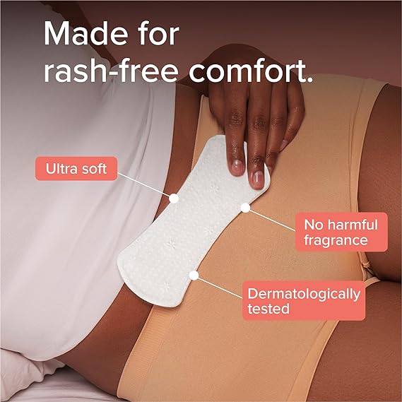 Nua Everyday Panty Liners, Super Thin (1mm) Panty Liners, Pack of 48